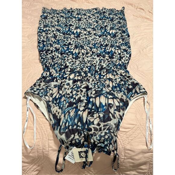 NWT Anne Klein Flowy Halter Marine Blue Multi Midi Dress 10 - Picture 6 of 8